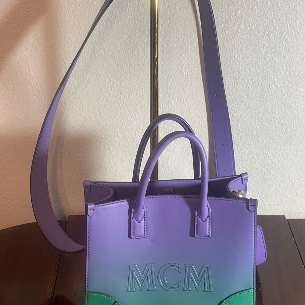 MCM Munchen Mini Bag Ombré in Purple and Green - Picture 4 of 7